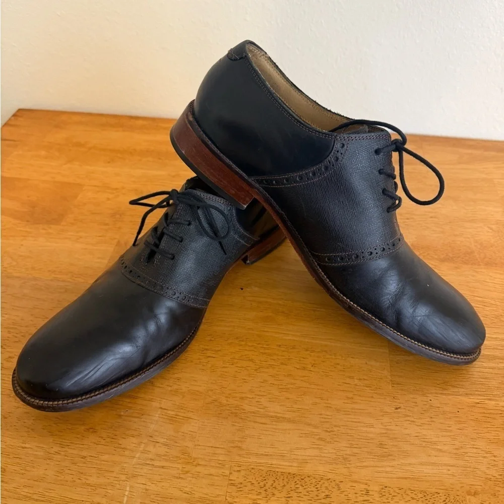 Cole Haan Williams Casual Saddle Men's Size 8.5 Black Lace up Oxfords C14389